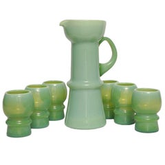 Vintage Glass Set Mint-Colored for Juices by Zbigniew Horbowy, Poland, 1960s