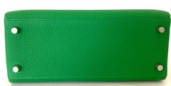 Hermes Kelly 25 Bamboo Bag Togo Palladium