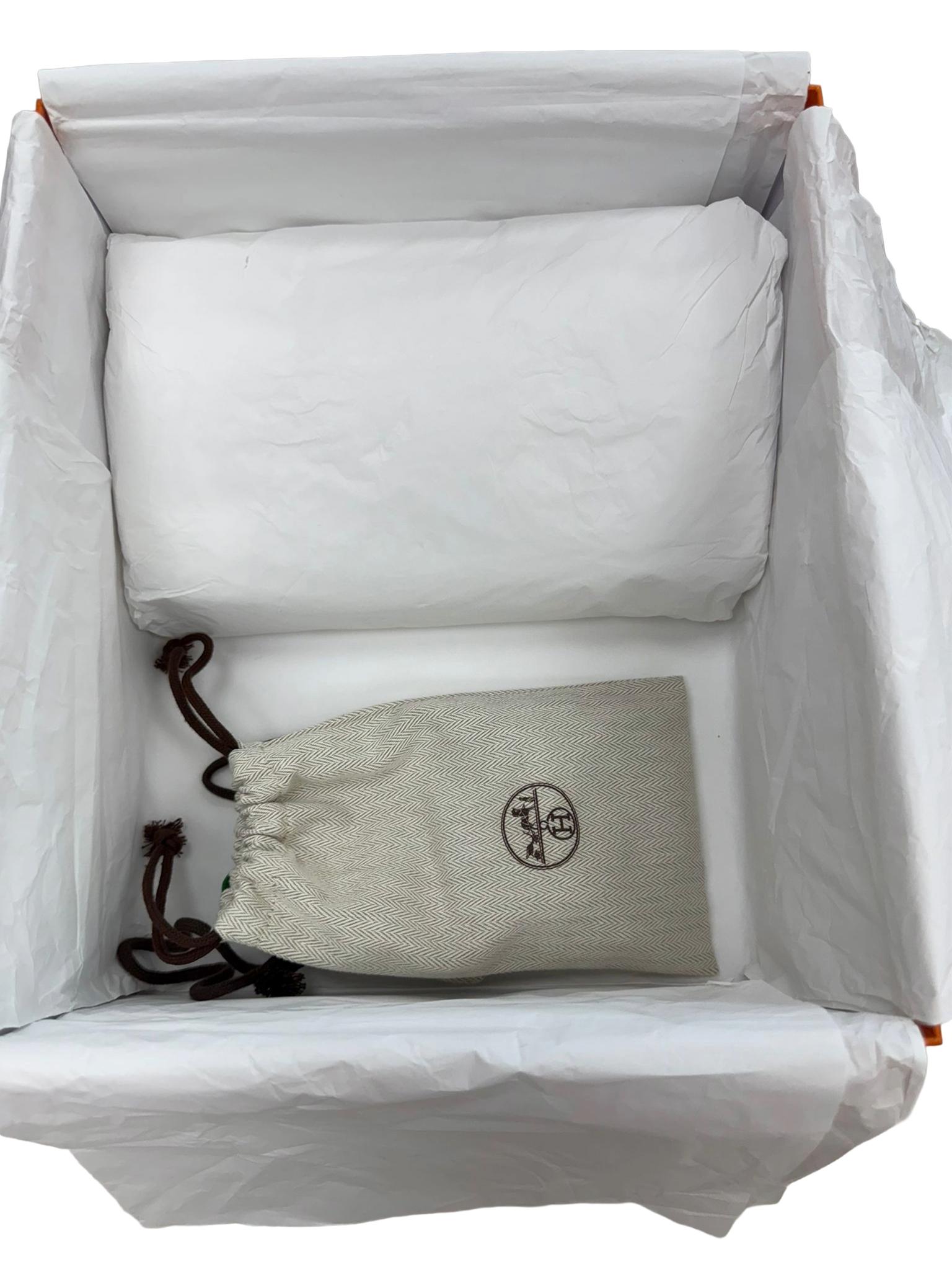 Hermes Kelly 25 Bamboo in pelle di Togo con hardware Palladium in vendita 15