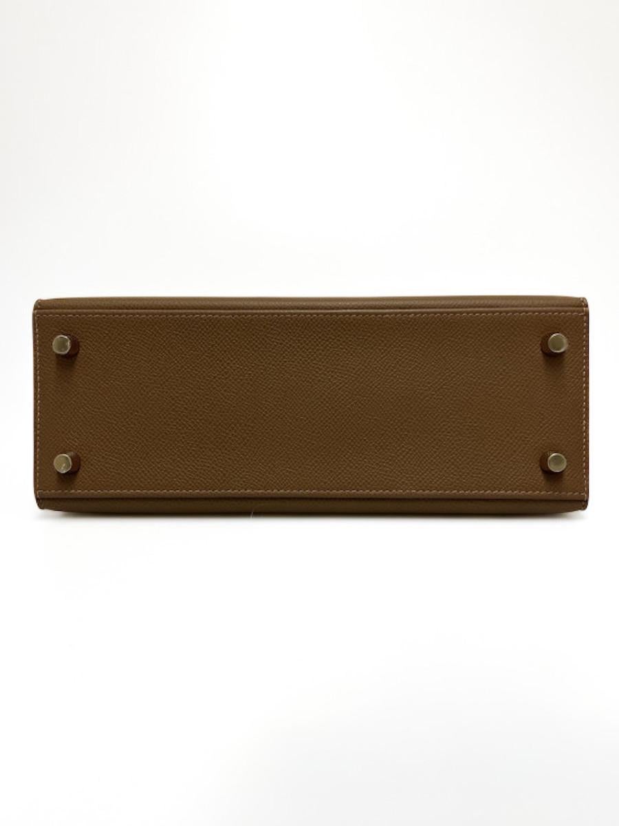 Hermes Kelly 25 Biscuit And Pink Epsom Leather For Sale 6