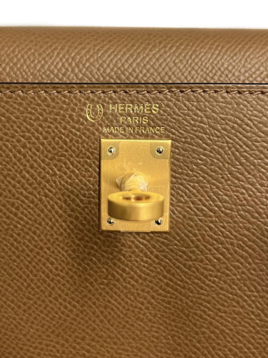 Hermes Kelly 25 Biscuit And Pink Epsom Leather For Sale 8