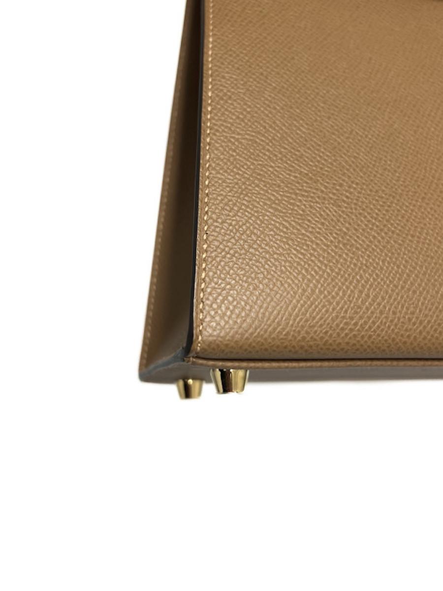 Hermes Kelly 25 Biscuit And Pink Epsom Leather For Sale 9