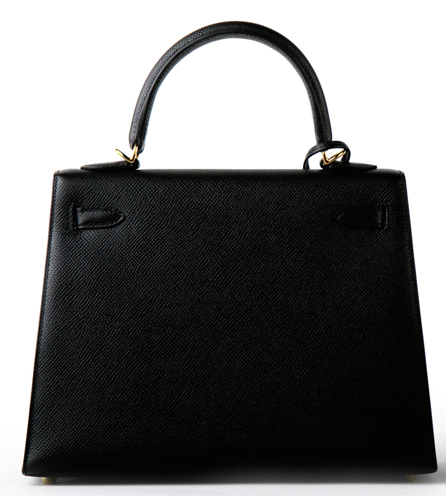 Hermes 25cm Kelly
Hermes Kelly 25cm
Never worn, plastic on the hardware including shoulder strap hardware
One of the hottest bags in the market right now
Epsom in size 25 Sellier, almost impossible to find
We have it!

Black
Gold Hardware
Epsom