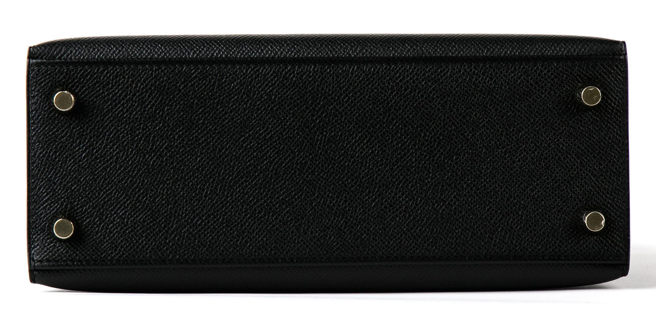Hermes  Kelly 25 Black Epsom Sellier Bag Gold Hardware 3