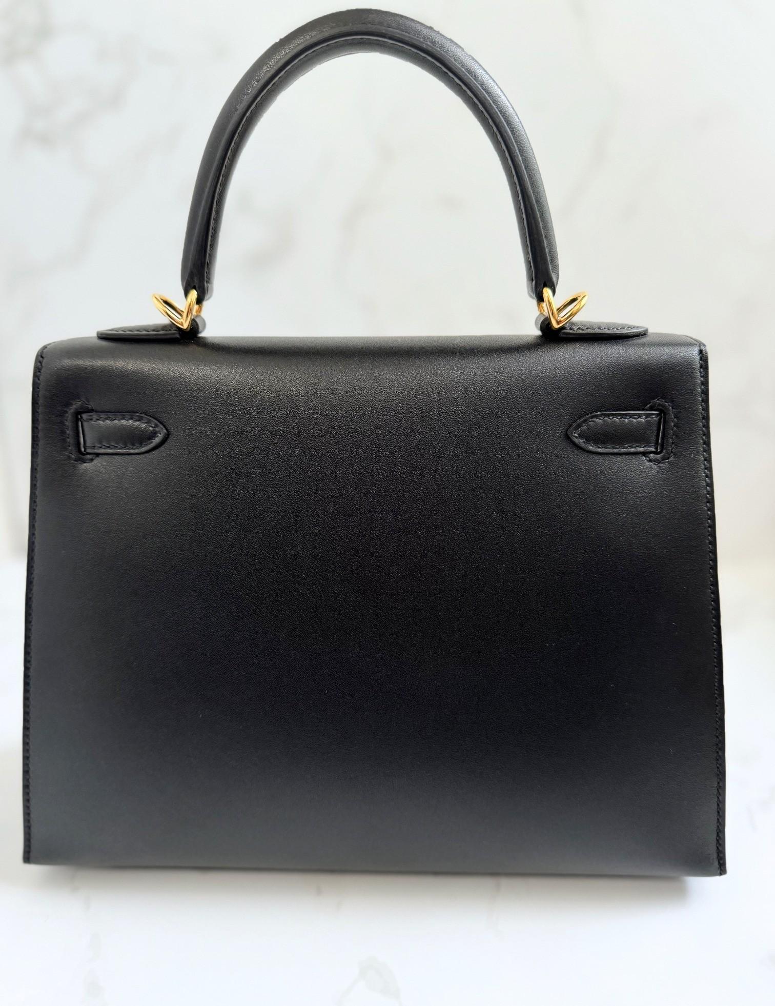 Hermes Kelly 25 Nero Tadelakh Sellier Oro HW Completo Ricevuta Originale 2022 In condizioni Nuovo in vendita a Forest Park, GA
