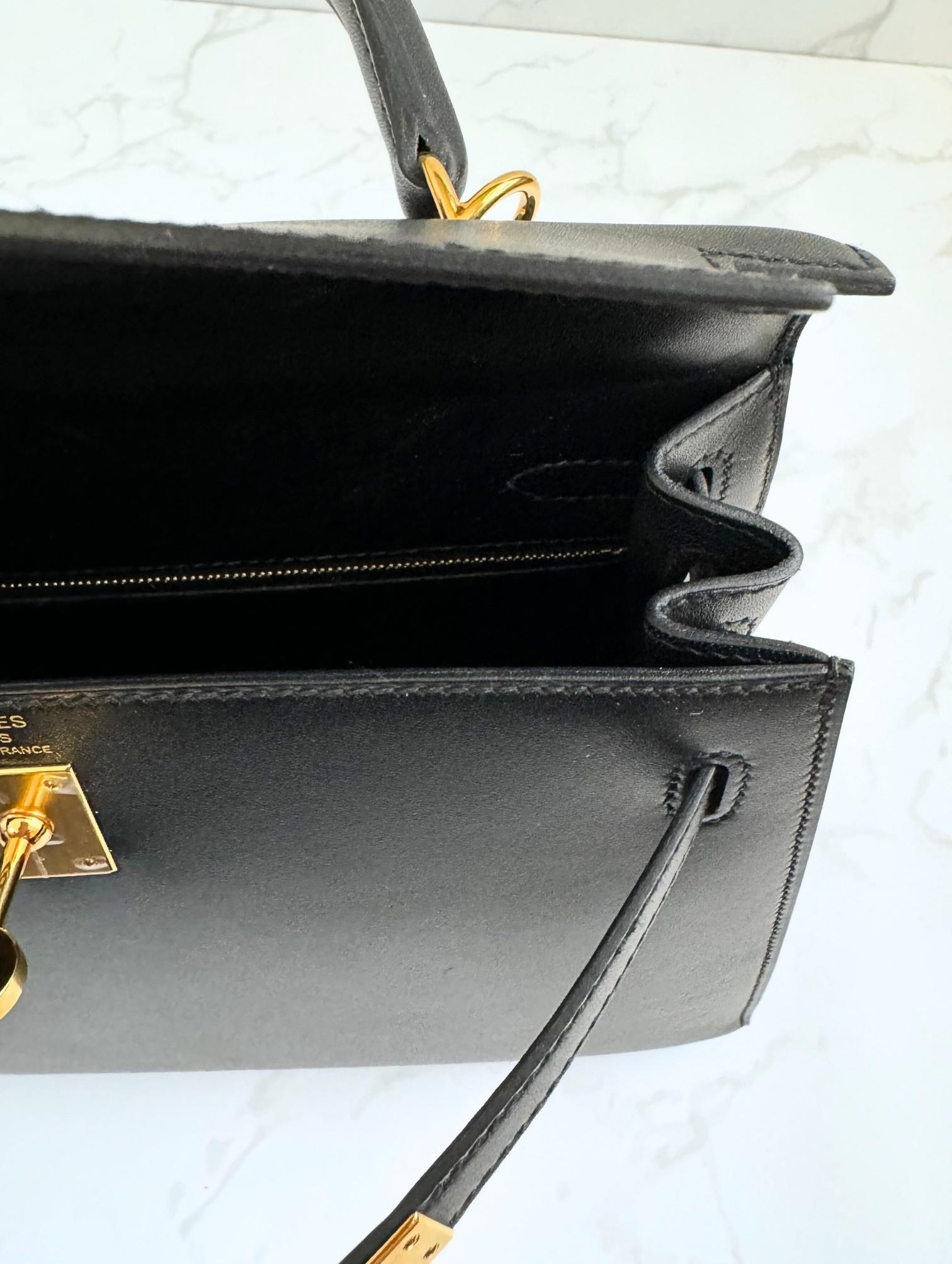 Hermes Kelly 25 Nero Tadelakh Sellier Oro HW Completo Ricevuta Originale 2022 in vendita 5
