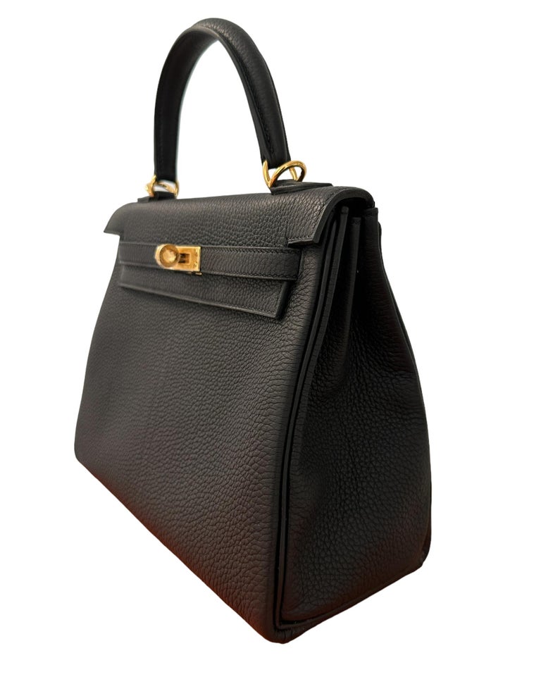 HERMÈS Kelly 25 handbag in Black Togo leather Gold hardware-Ginza Xiaoma –  Authentic Hermès Boutique