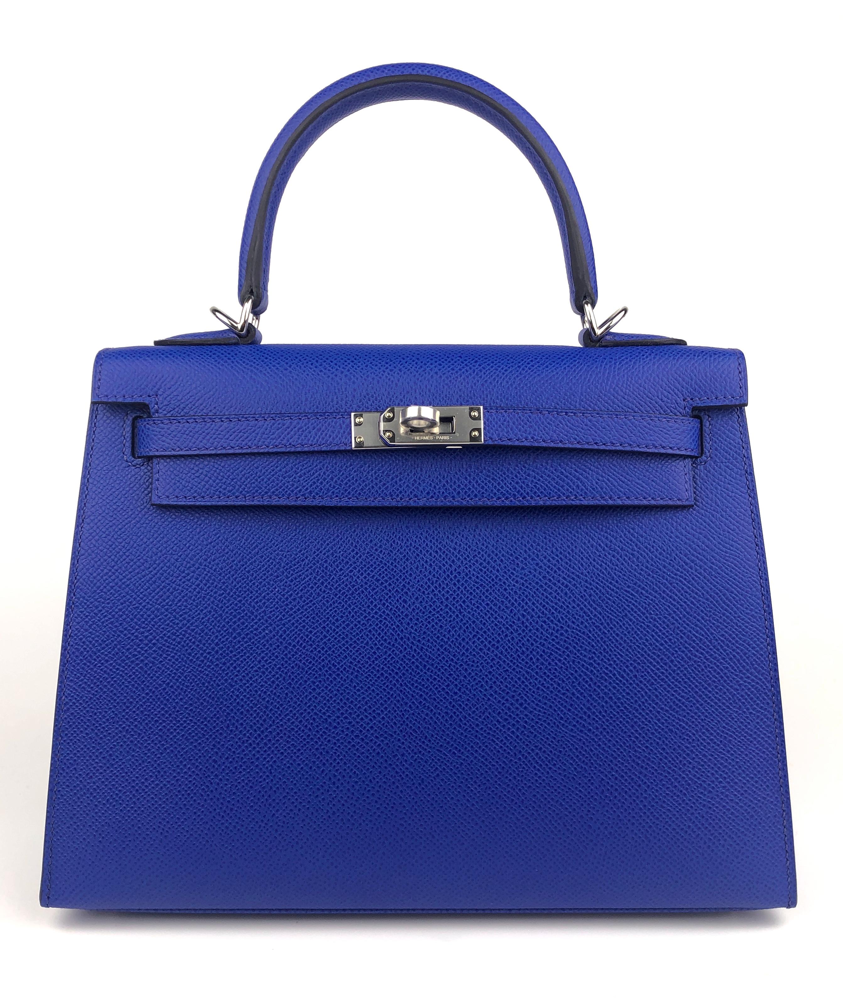 Stunning Very Rare Brand New 2022 Hermes Kelly 25 Sellier Blue Royal Epsom Leather Palladium Hardware. ONLY ONE FOR SALE ON THE MARKET. U Stamp 2022.

Shop with Confidence from Lux Addicts. Authenticity Guaranteed! 