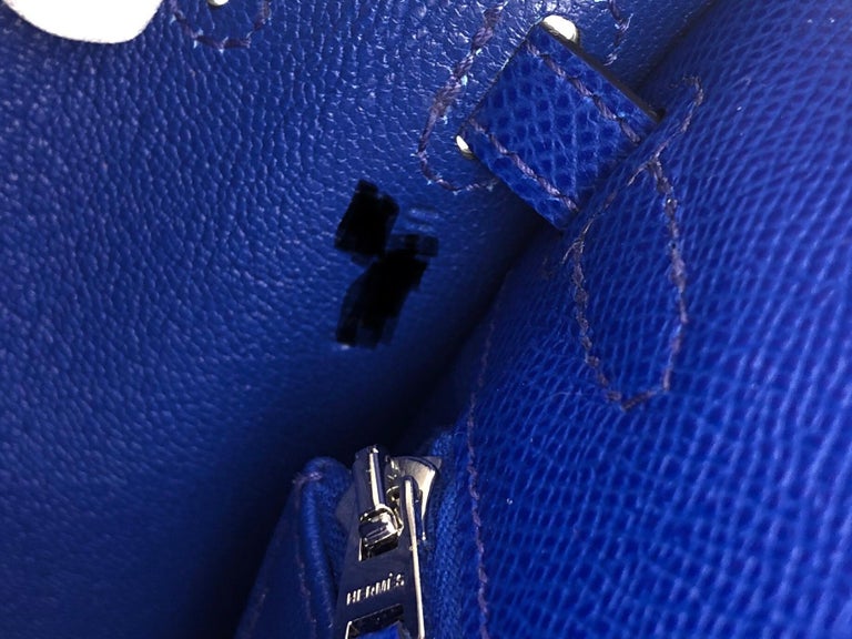 Hermes Kelly 25 Blue Bleu Royal Sellier Shoulder Bag Palladium Hardware 2022 NEW 3