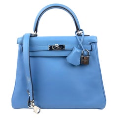 Hermès - Kelly 25 - Blue Indigo Ostrich - GHW