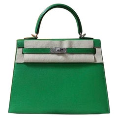 Hermes Kelly 25 Chevre Chamkila Bambou Bag