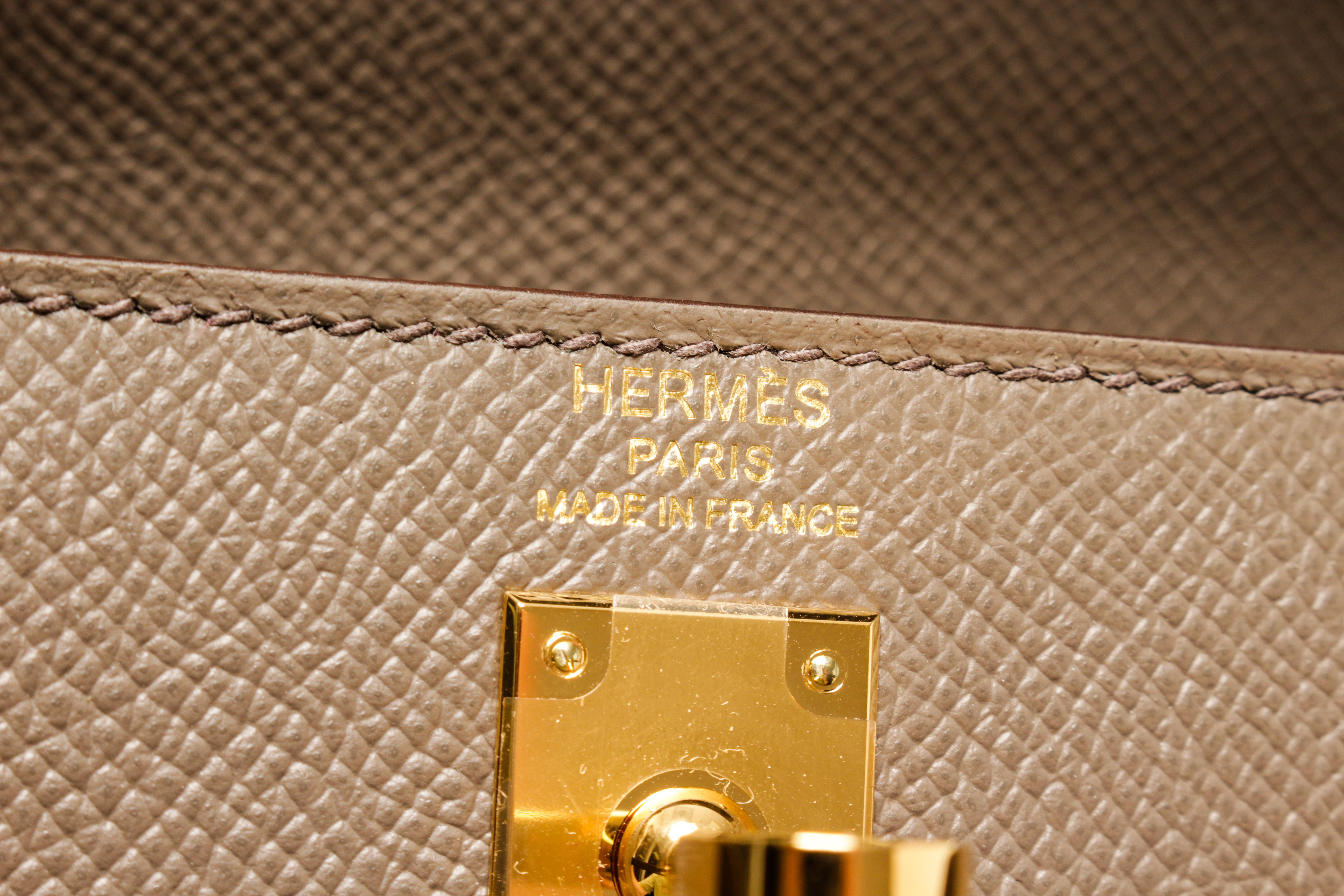 Hermes Kelly 25 cm Etain Leather GHW 1
