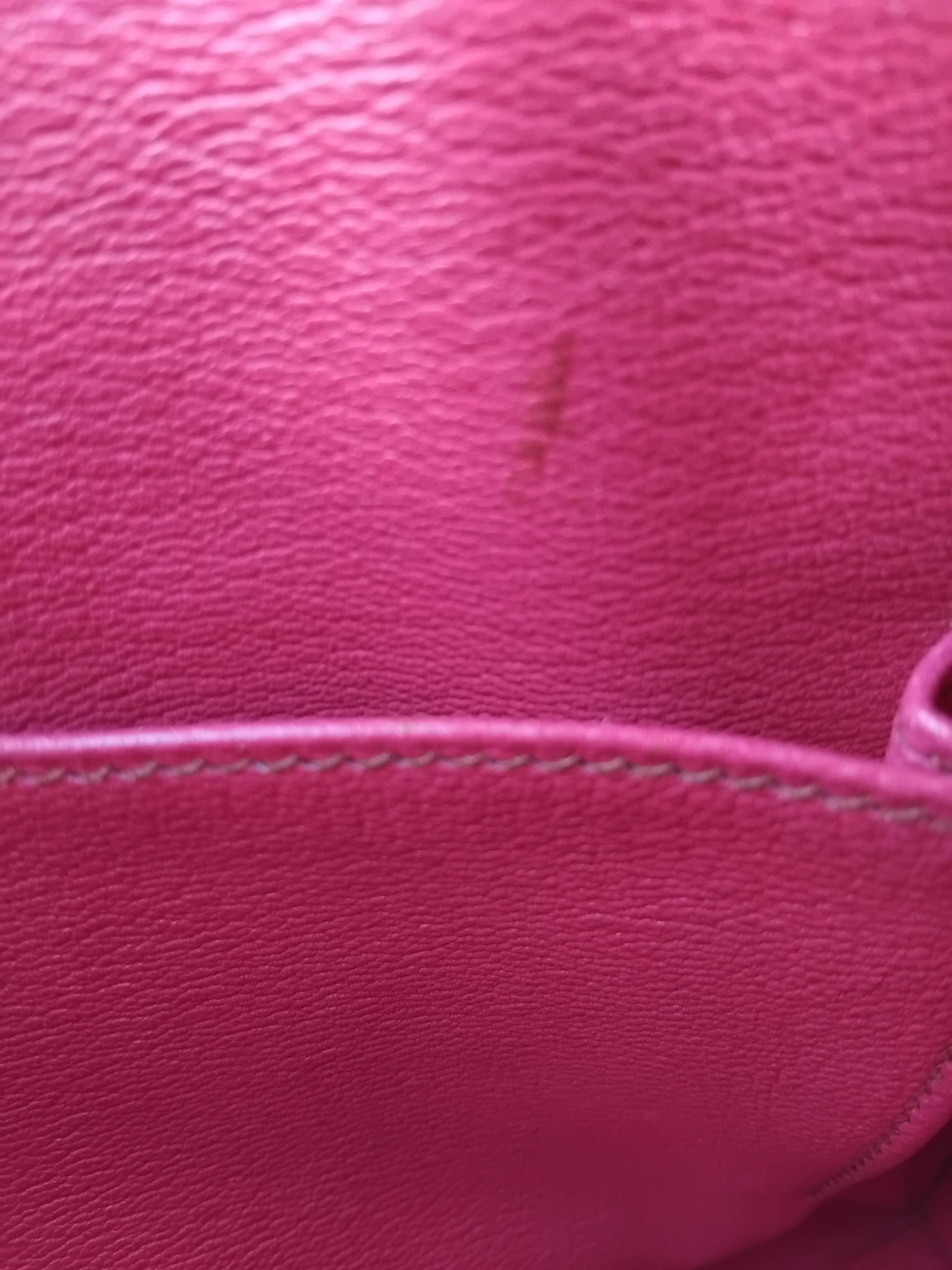 Hermès Kelly 25 cm Sellier Fuchsia Rosa Eidechse Ruth Hdw Mit Spiegel im Angebot 14