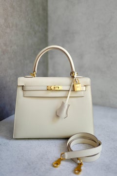 Hermes Kelly 25 Craie epsom sellier Gold Hardware