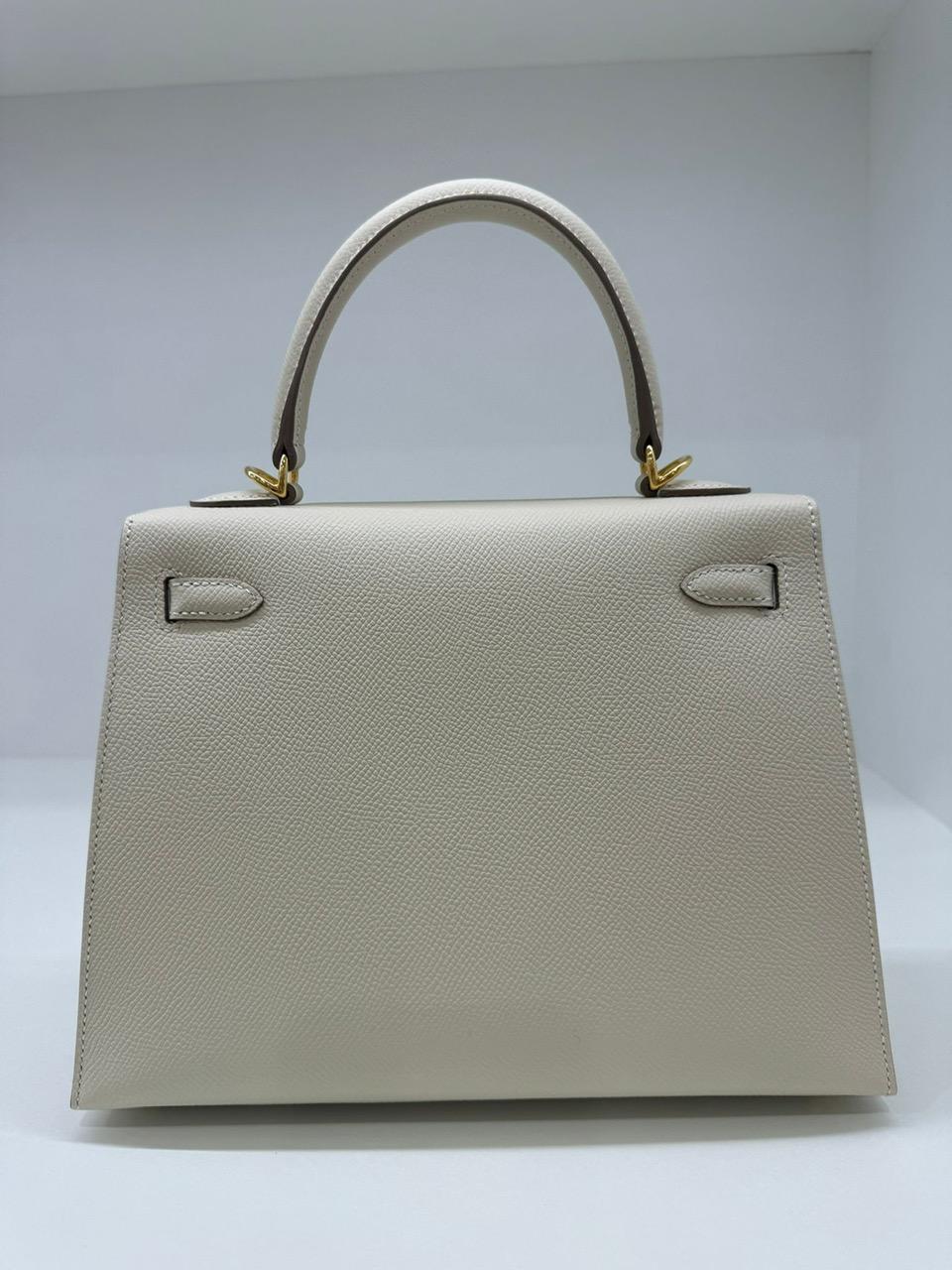 Gray Hermes Kelly 25 Craie GHW For Sale