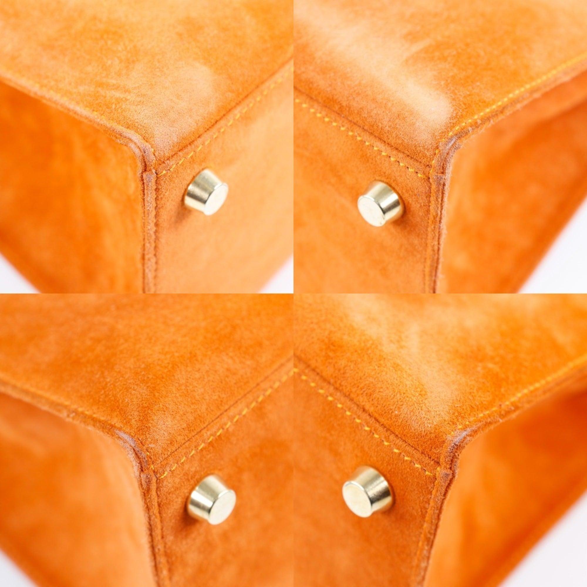 Hermes Kelly 25 Dobris/Debris 039194CM-93 Suede Orange H Women's Handbag For Sale 1