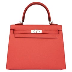 Hermes Kelly 25 Epsom Rose Texas Palladium Hardware