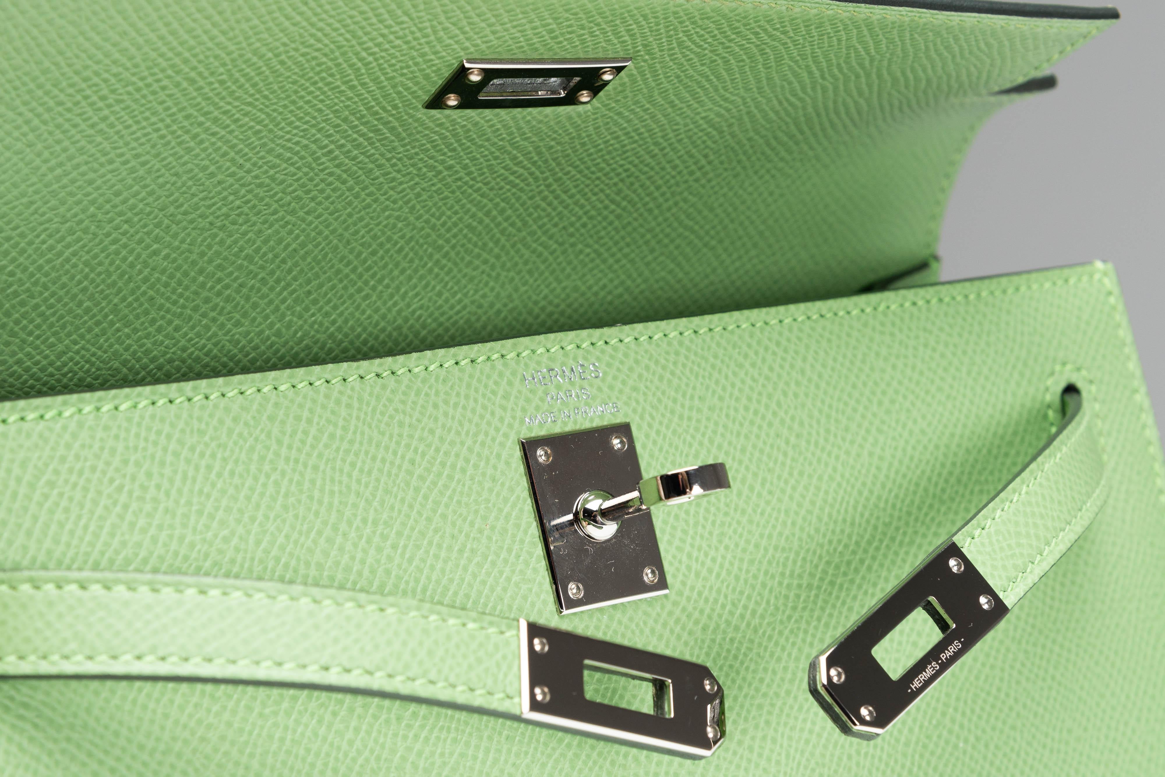 Hermes Kelly 25 Epsom Sellier Vert Criquet Full-Set 14