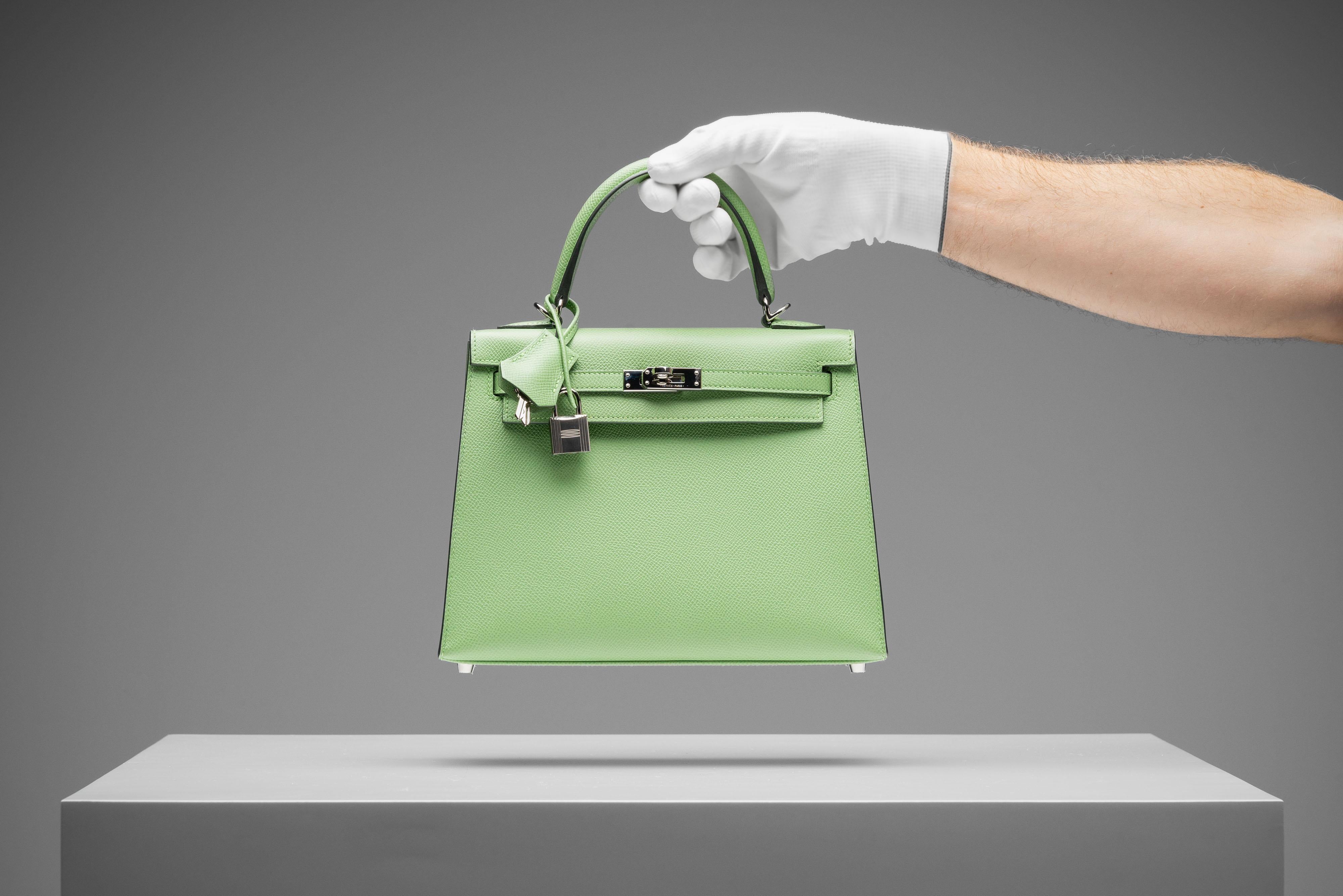 Hermes Kelly 25 Epsom Sellier Vert Criquet Full-Set 16