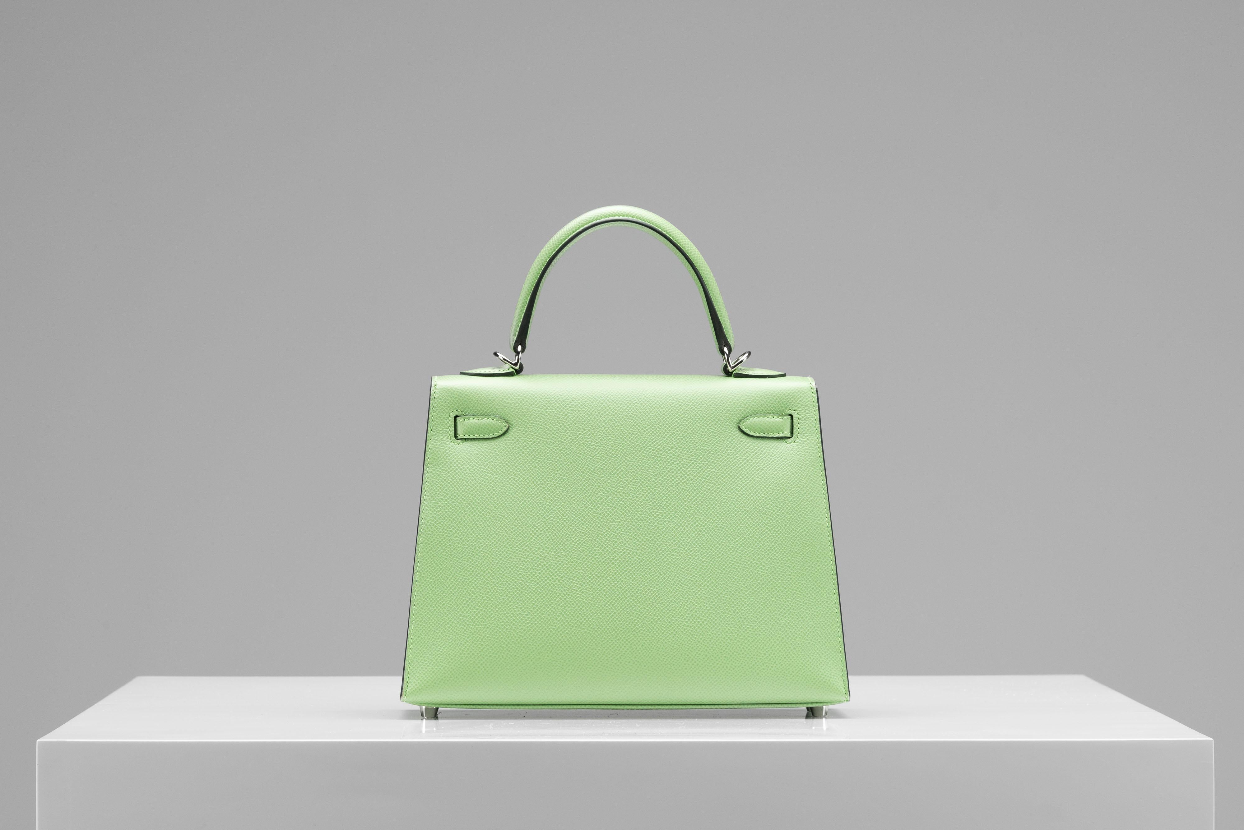 Hermes Kelly 25 Epsom Sellier Vert Criquet Full-Set 1