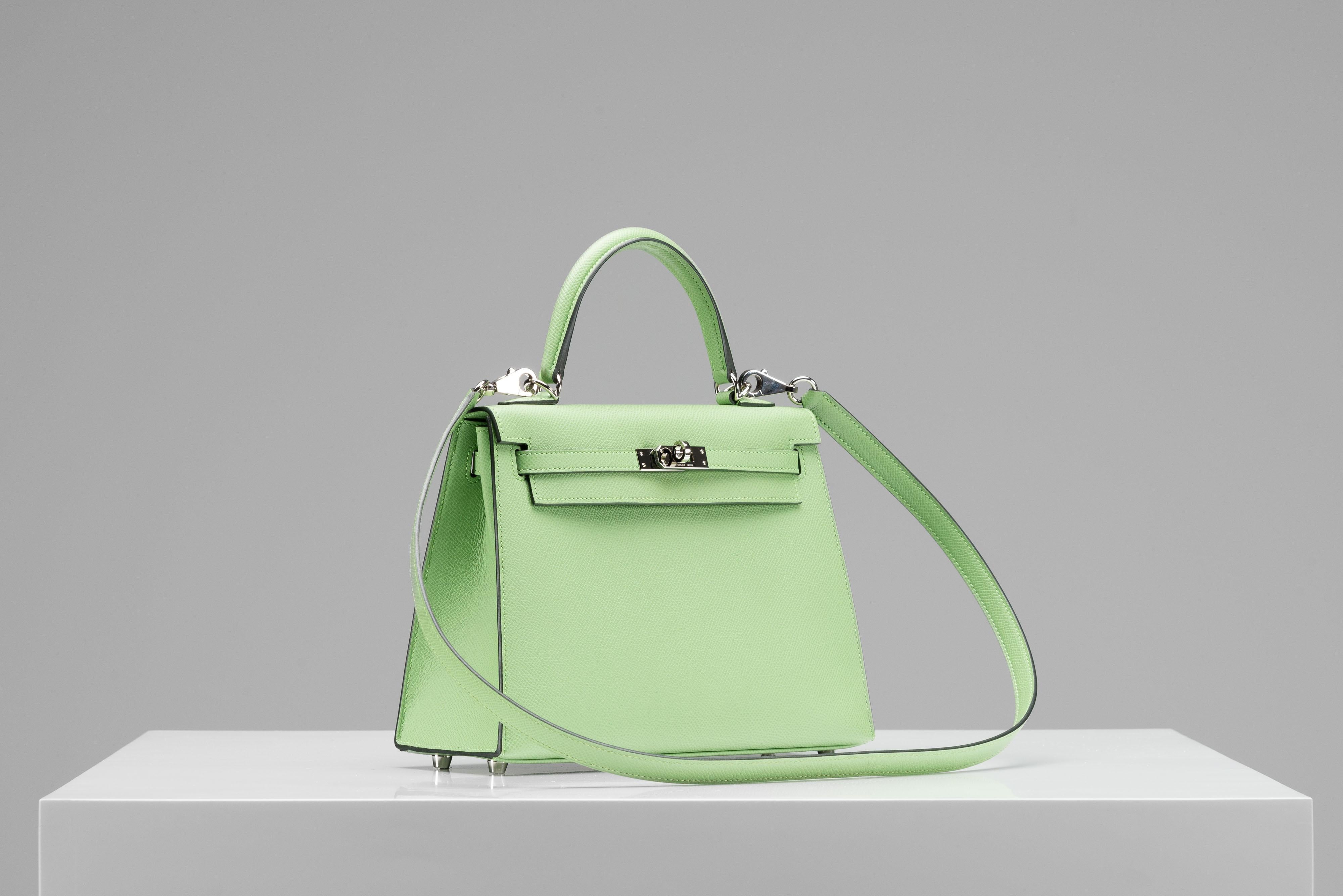 Hermes Kelly 25 Epsom Sellier Vert Criquet Full-Set 2