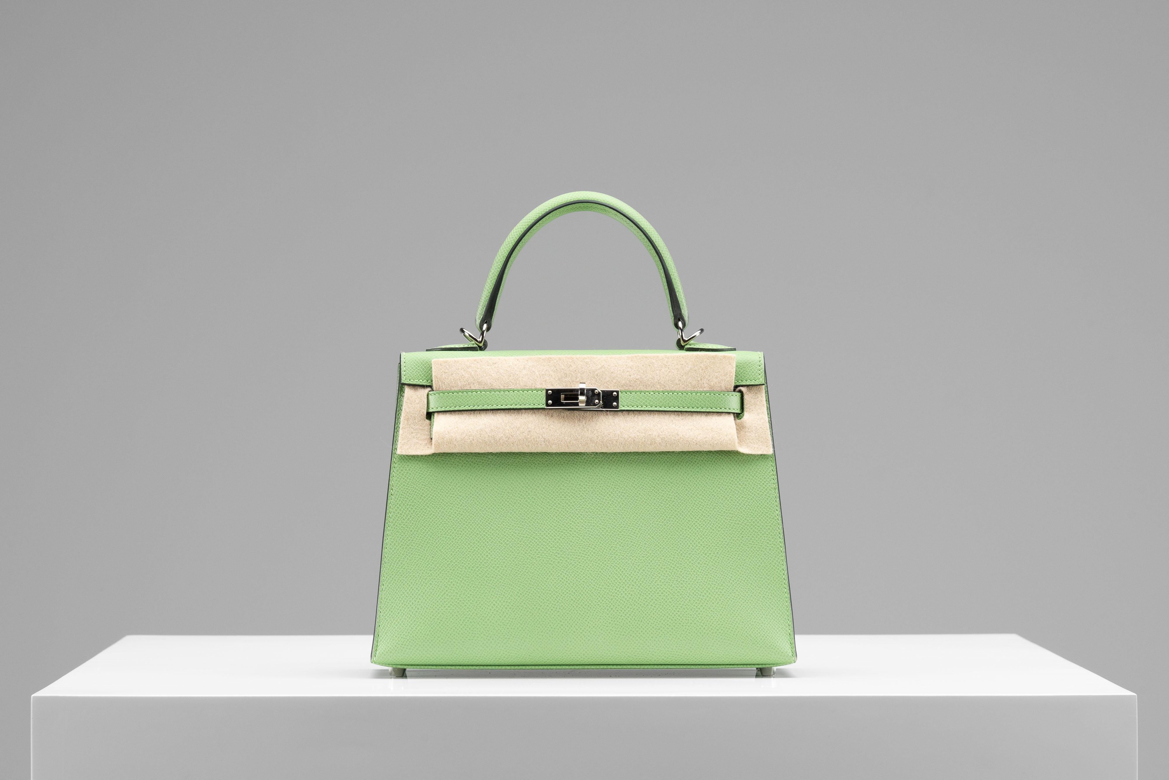 Hermes Kelly 25 Epsom Sellier Vert Criquet Full-Set 3