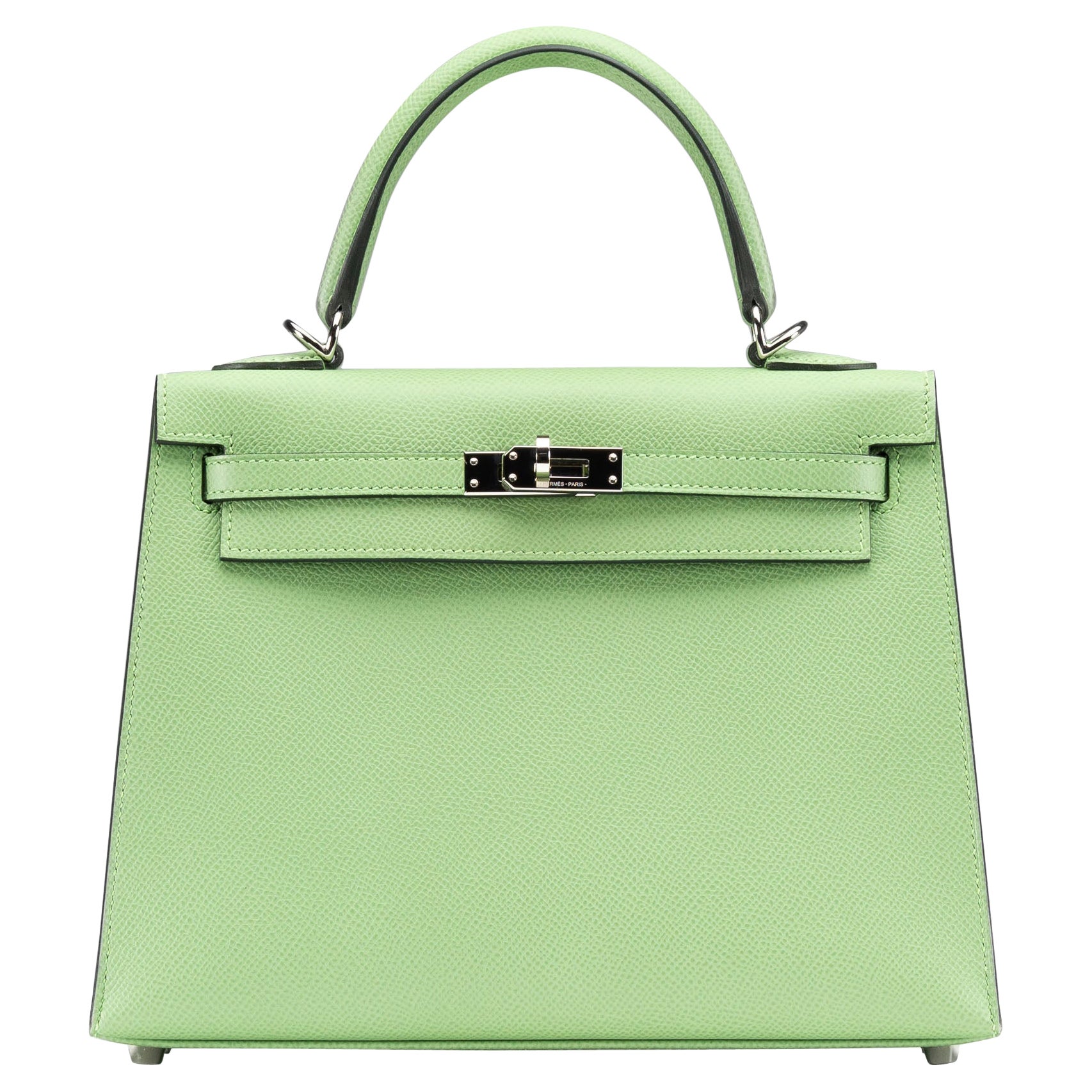 Hermes Kelly 25 Epsom Sellier Vert Criquet Full-Set