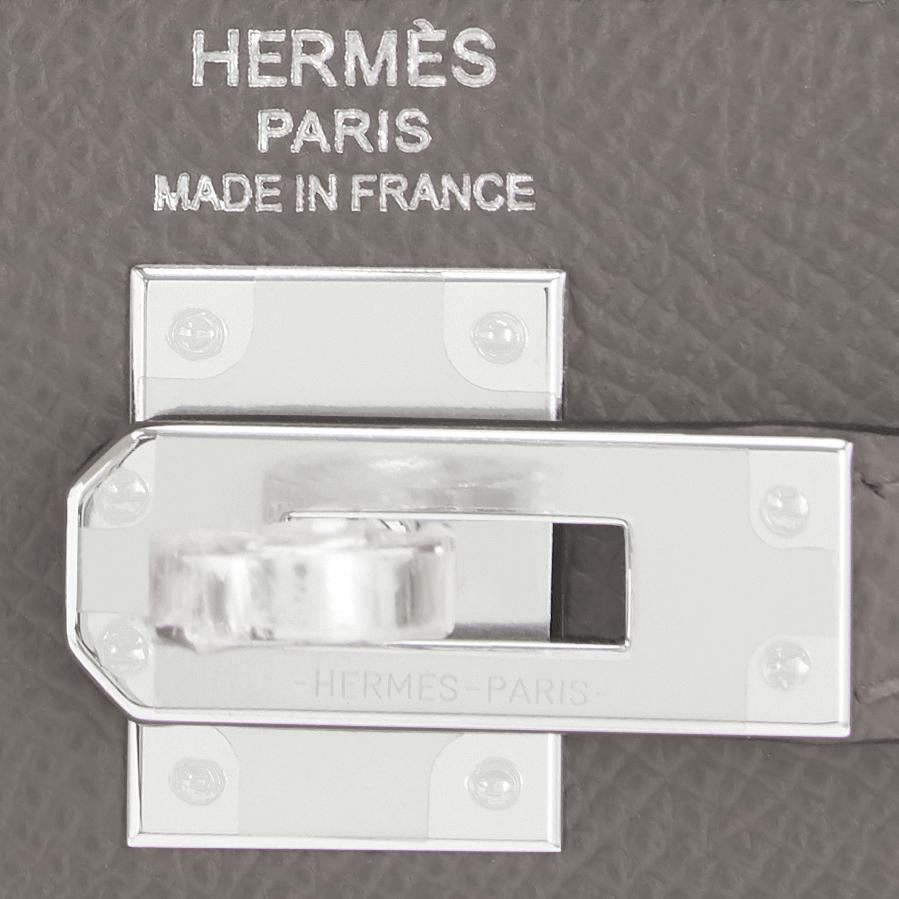 Hermes Kelly 25 Etain Sellier Shoulder Bag Tin Grey Z Stamp, 2021 en vente 5