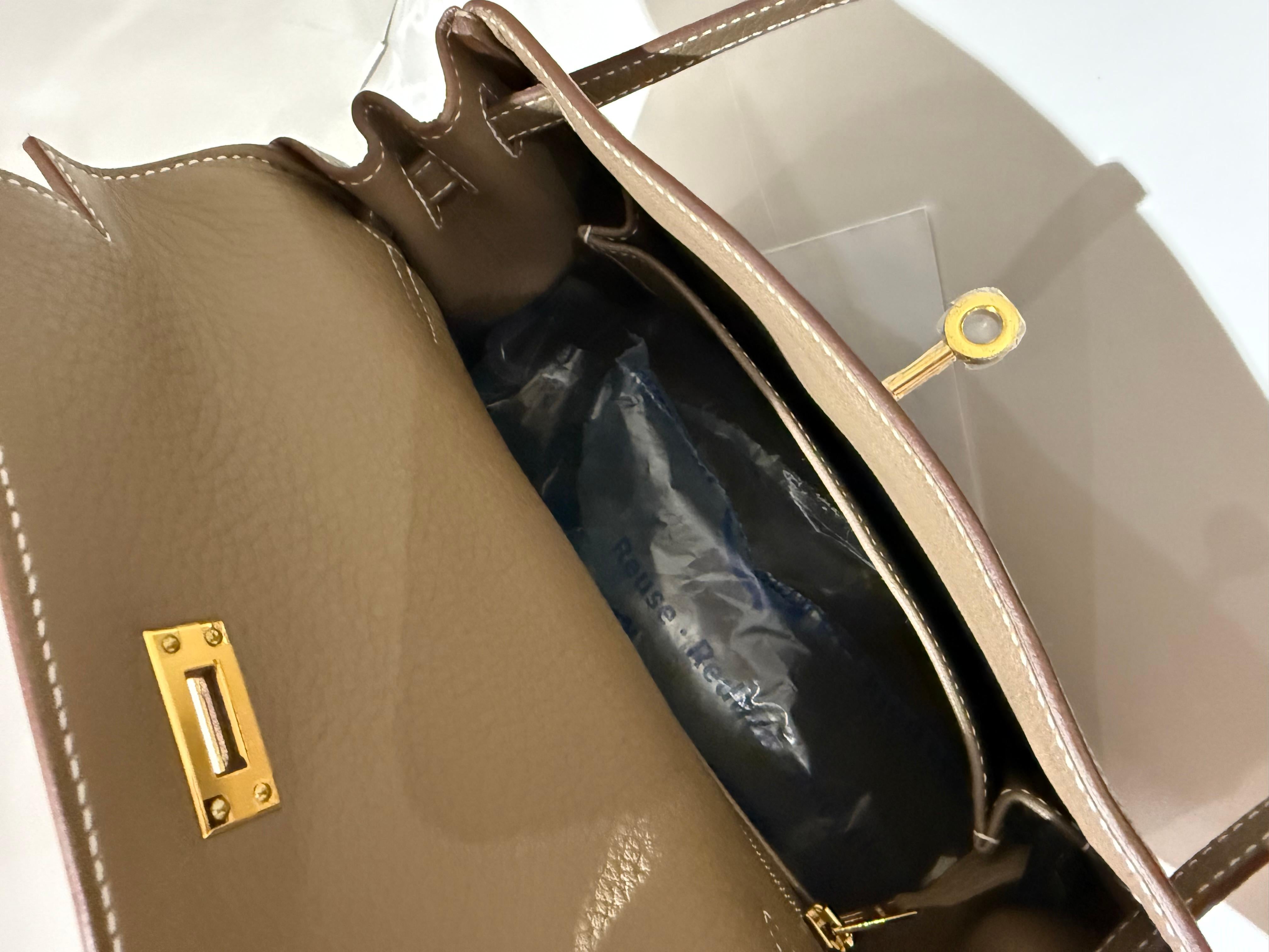 Hermes Kelly 25 Etoupe togo gold hardware handbag 1
