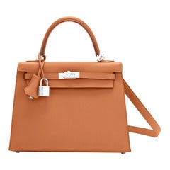 Hermes Kelly 25 Gold Ambre Sellier Epsom Shoulder Bag VIP Limited