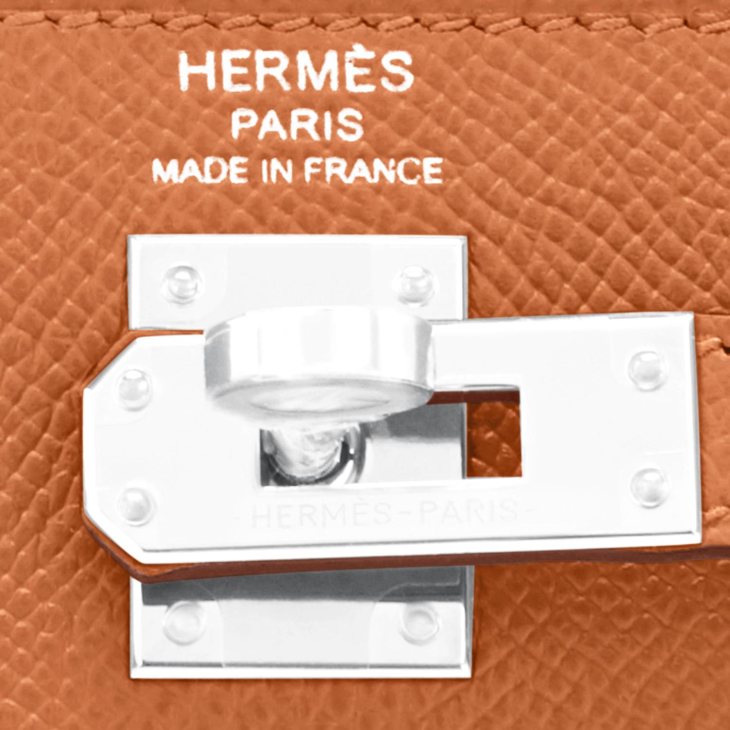 Hermes Kelly 25 Gold Ambre Sellier Epsom Shoulder Bag Z Stamp, 2021 VIP Limited For Sale 4