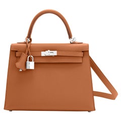 Hermes Kelly 25 Oro Bi-Color Jaune Ambre Verso Borsa a tracolla