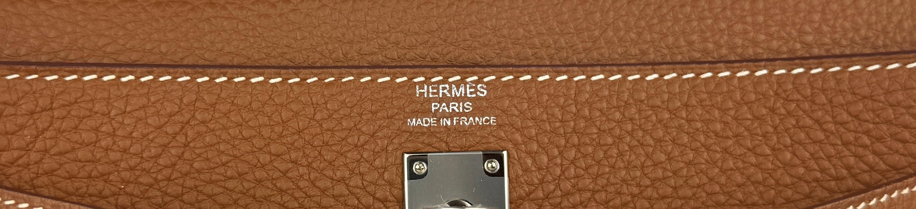 Hermes Kelly 25 Gold Tan Togo Leather Palladium Hardware In New Condition In Miami, FL