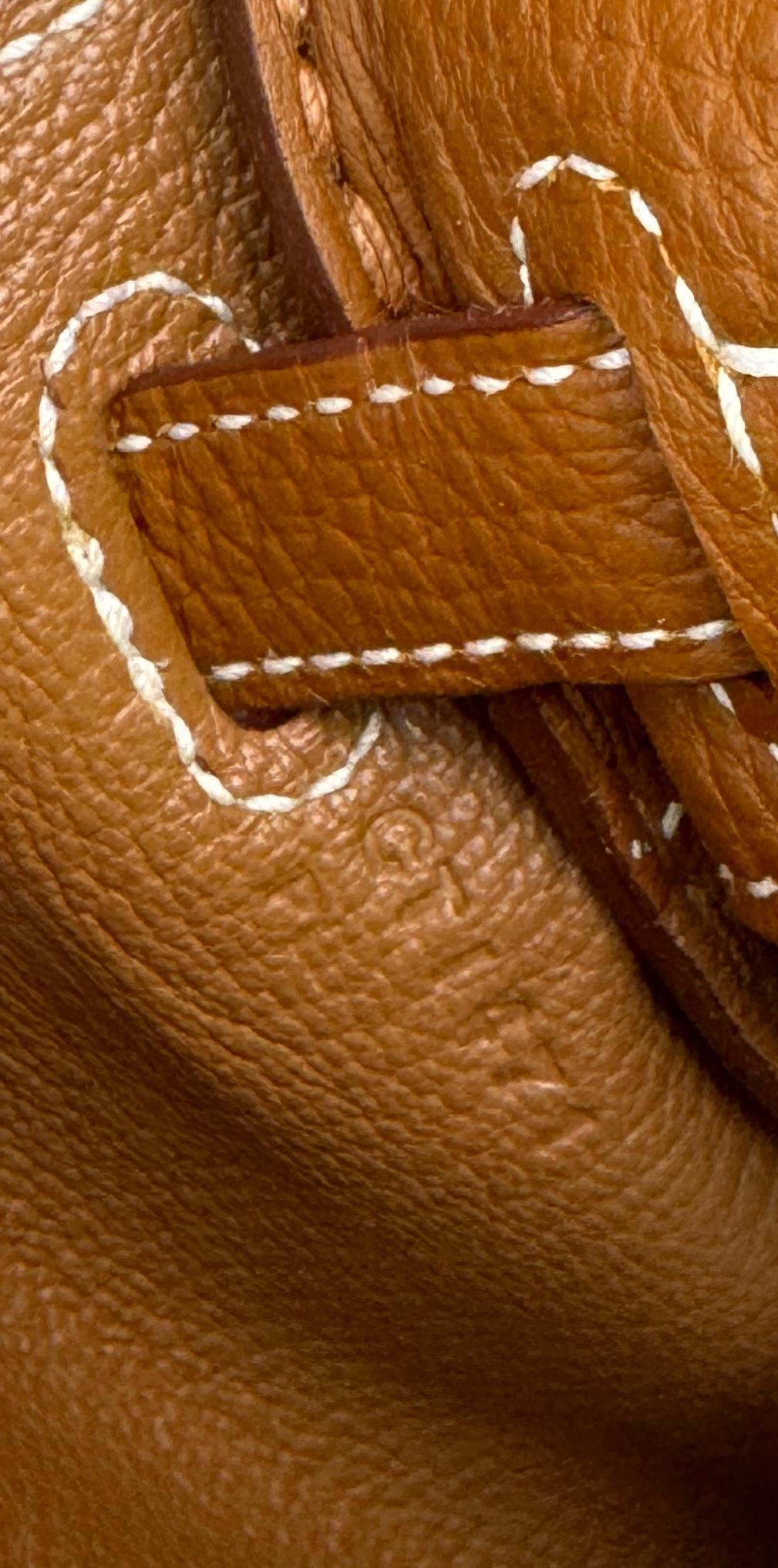 Women's or Men's Hermes Kelly 25 Gold Tan Togo Leather Palladium Hardware
