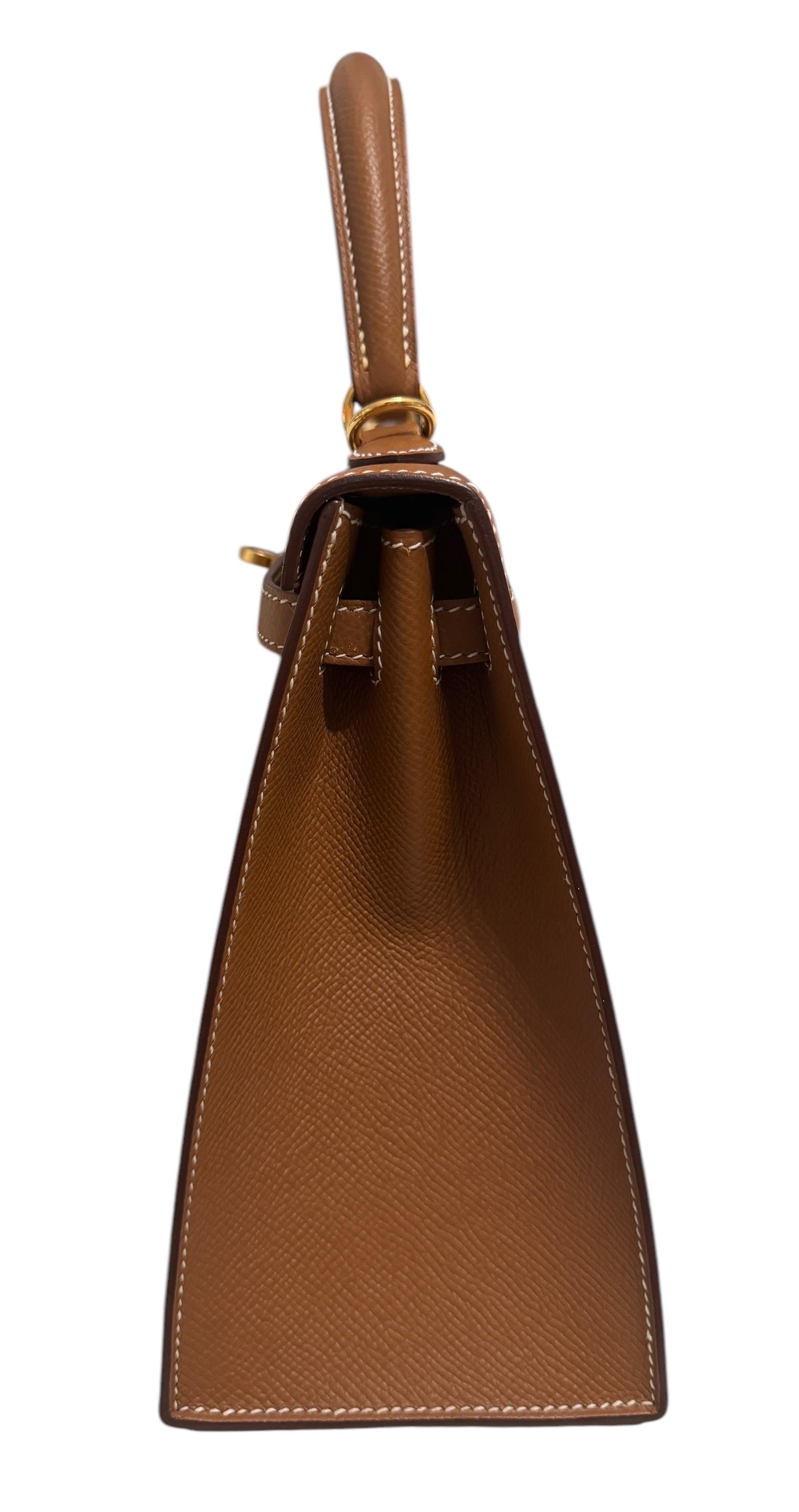 Hermes Kelly 25 gold w gold hardware as new For Sale 1