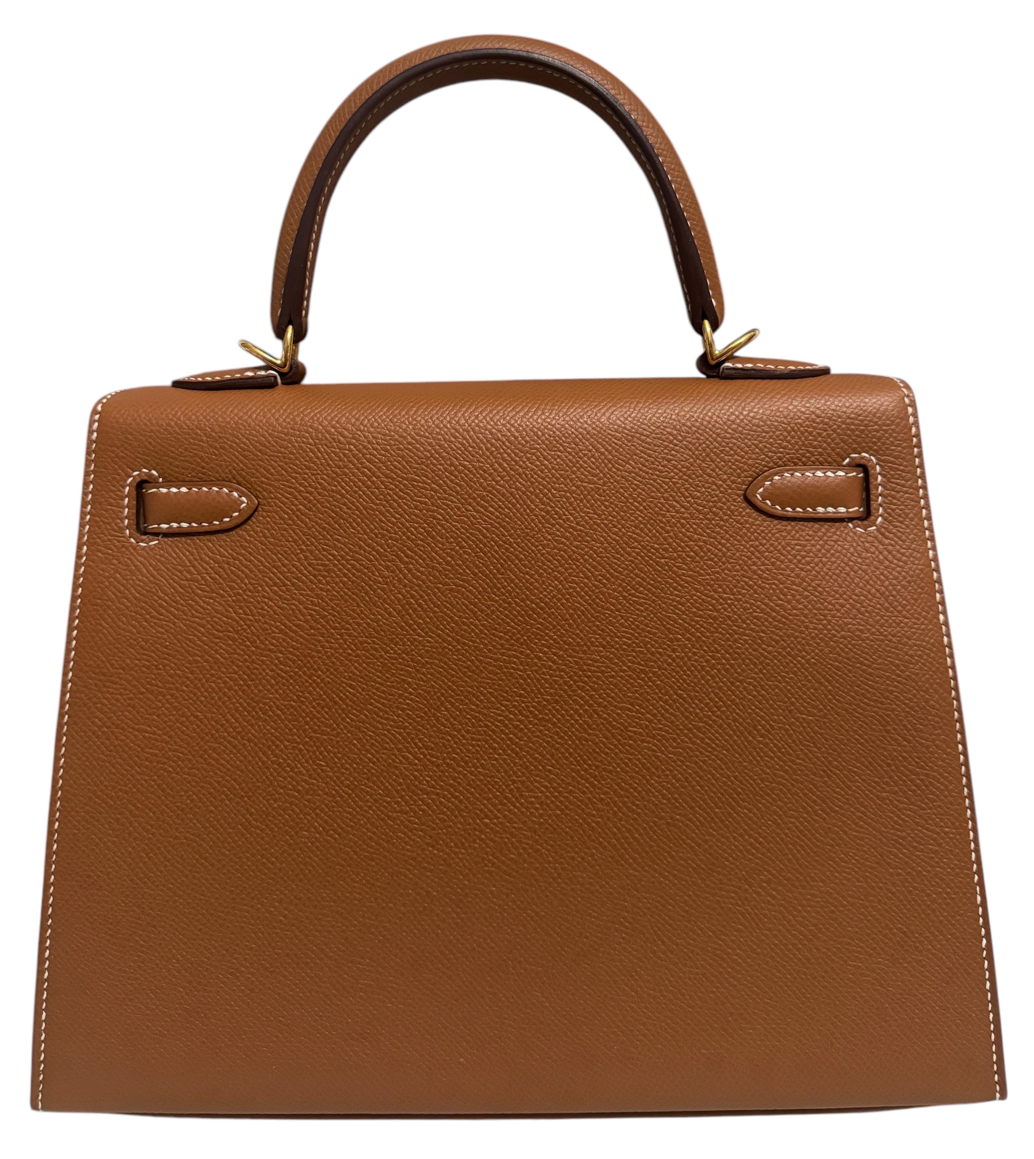 Hermes Kelly 25 gold w gold hardware as new For Sale 2