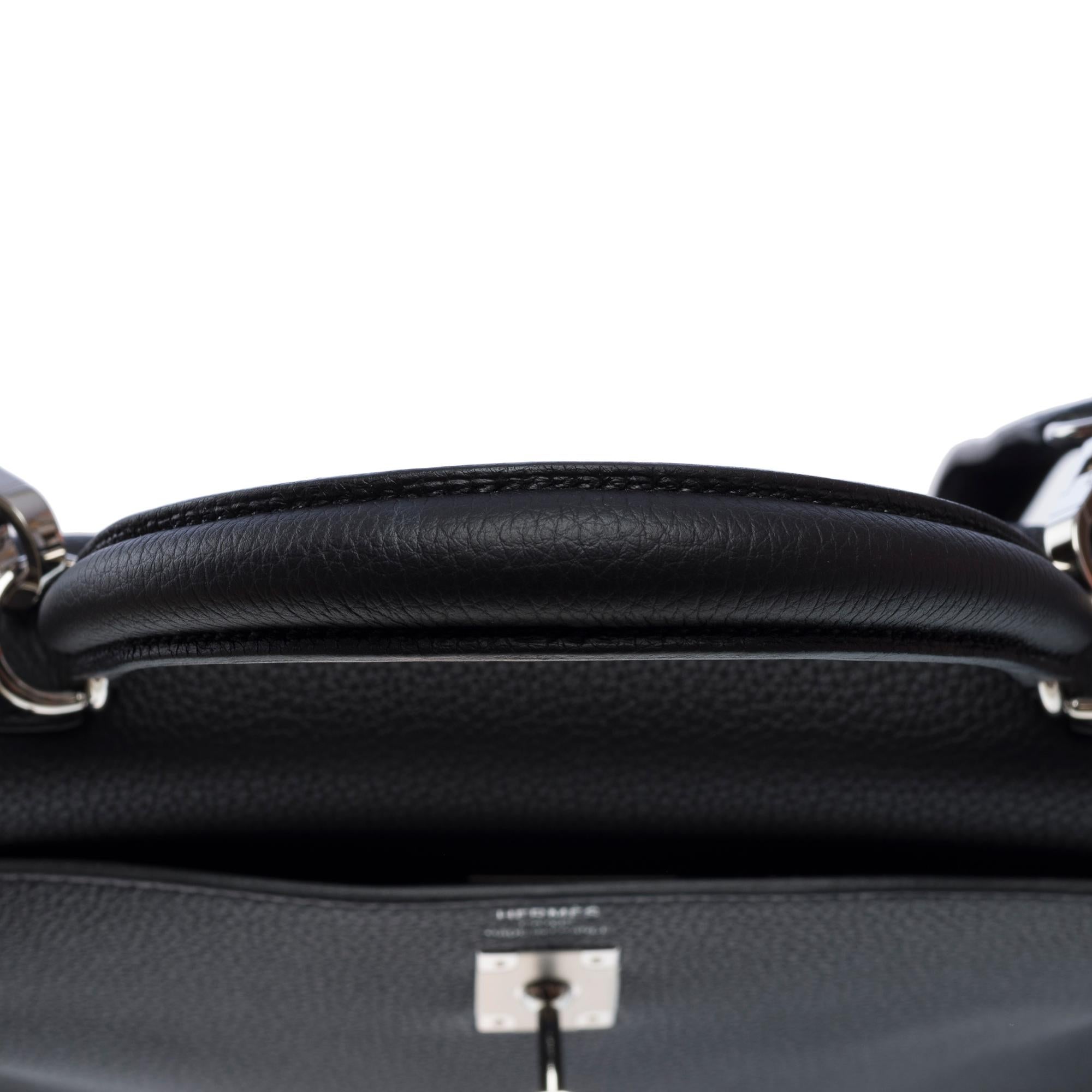 Hermès Kelly 25 handbag strap in Black Togo calf leather , PHW 5