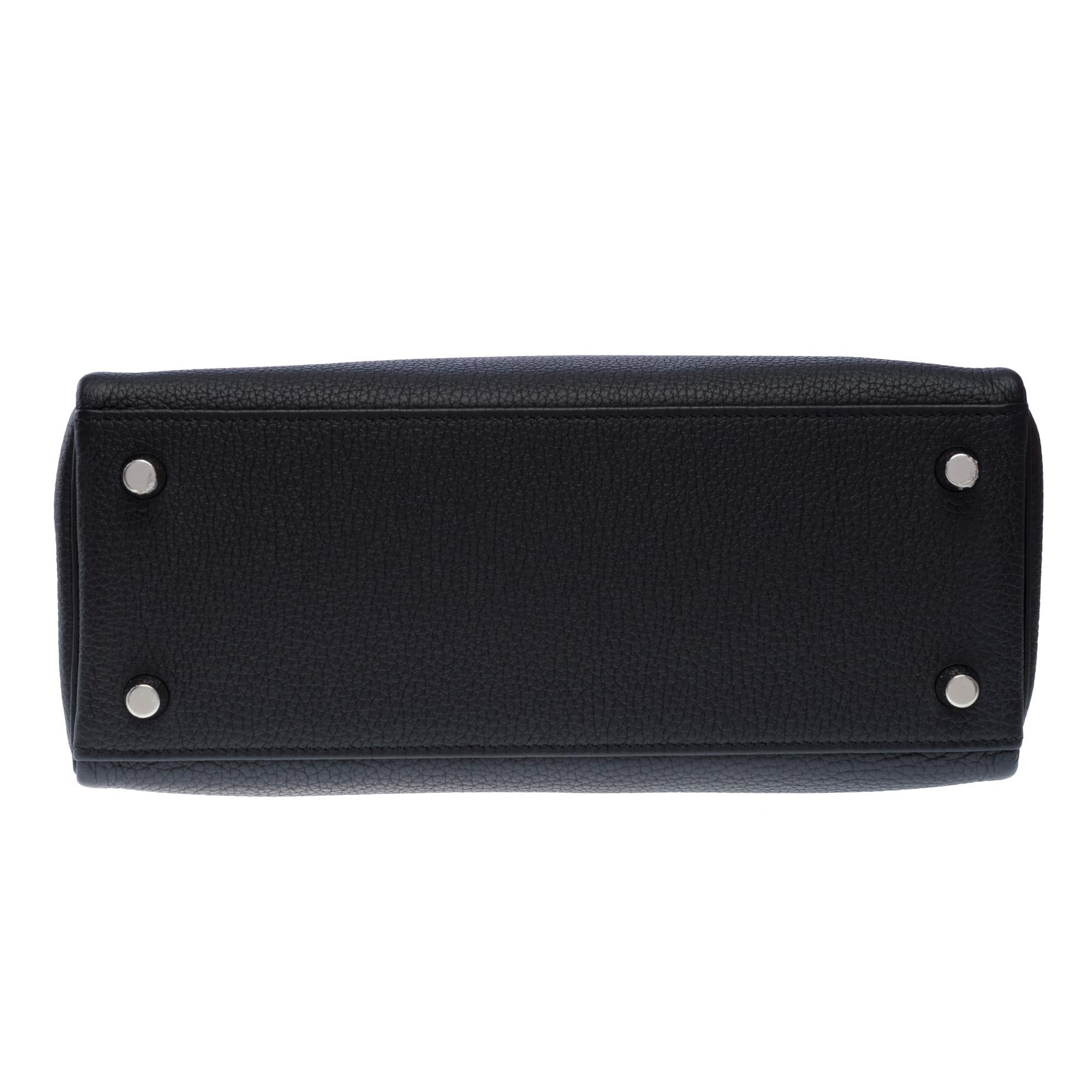 Hermès Kelly 25 handbag strap in Black Togo calf leather , PHW 6