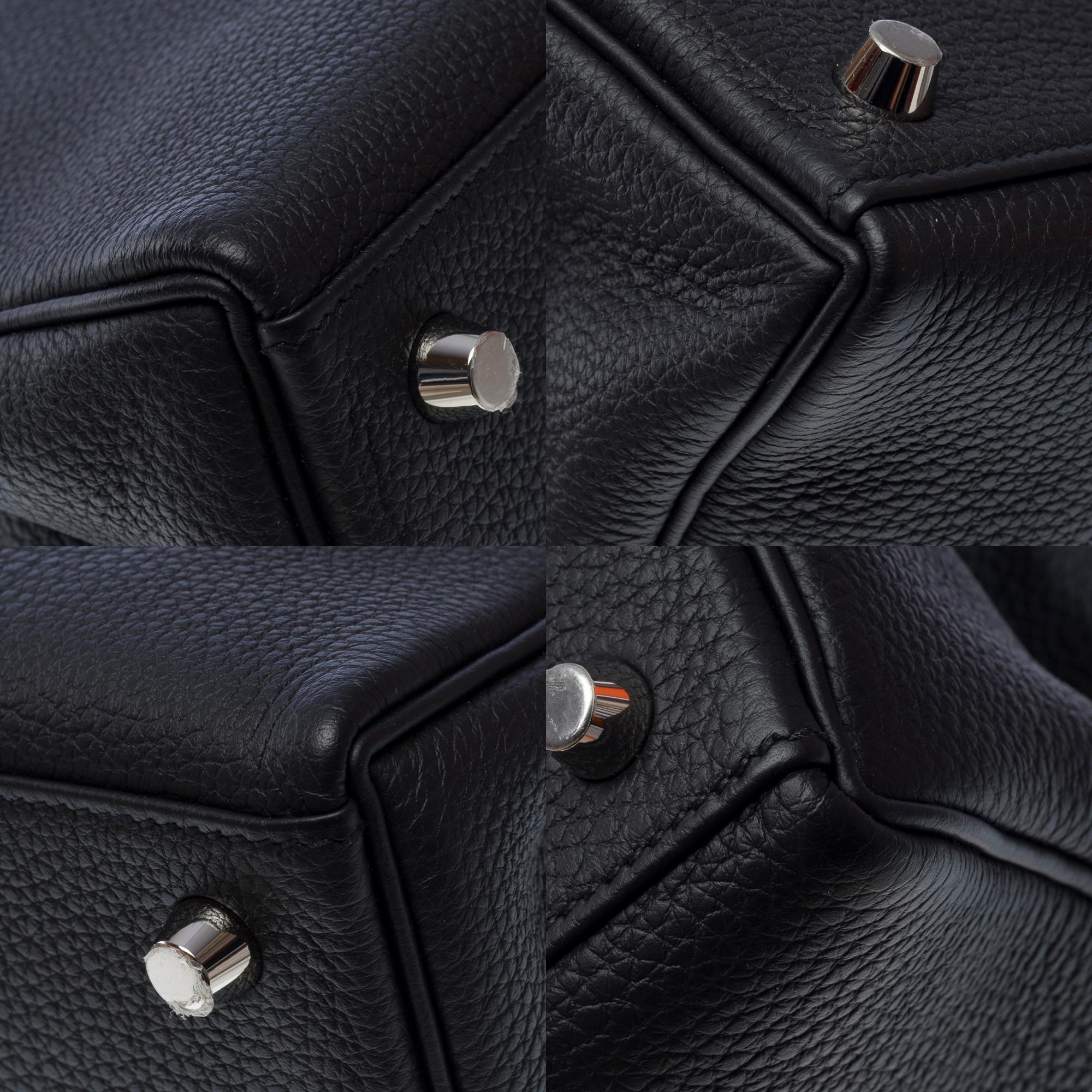 Hermès Kelly 25 handbag strap in Black Togo calf leather , PHW 7