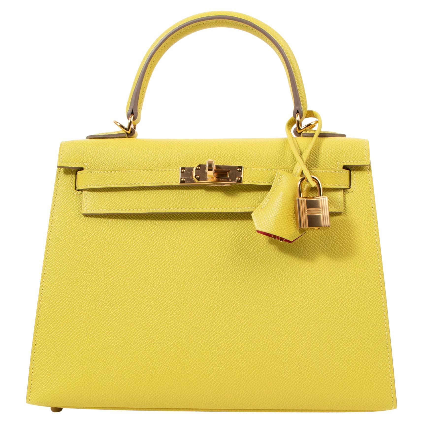 Hermès Kelly 25 HSS Lime Perso & Bougainvillier GHW  im Angebot