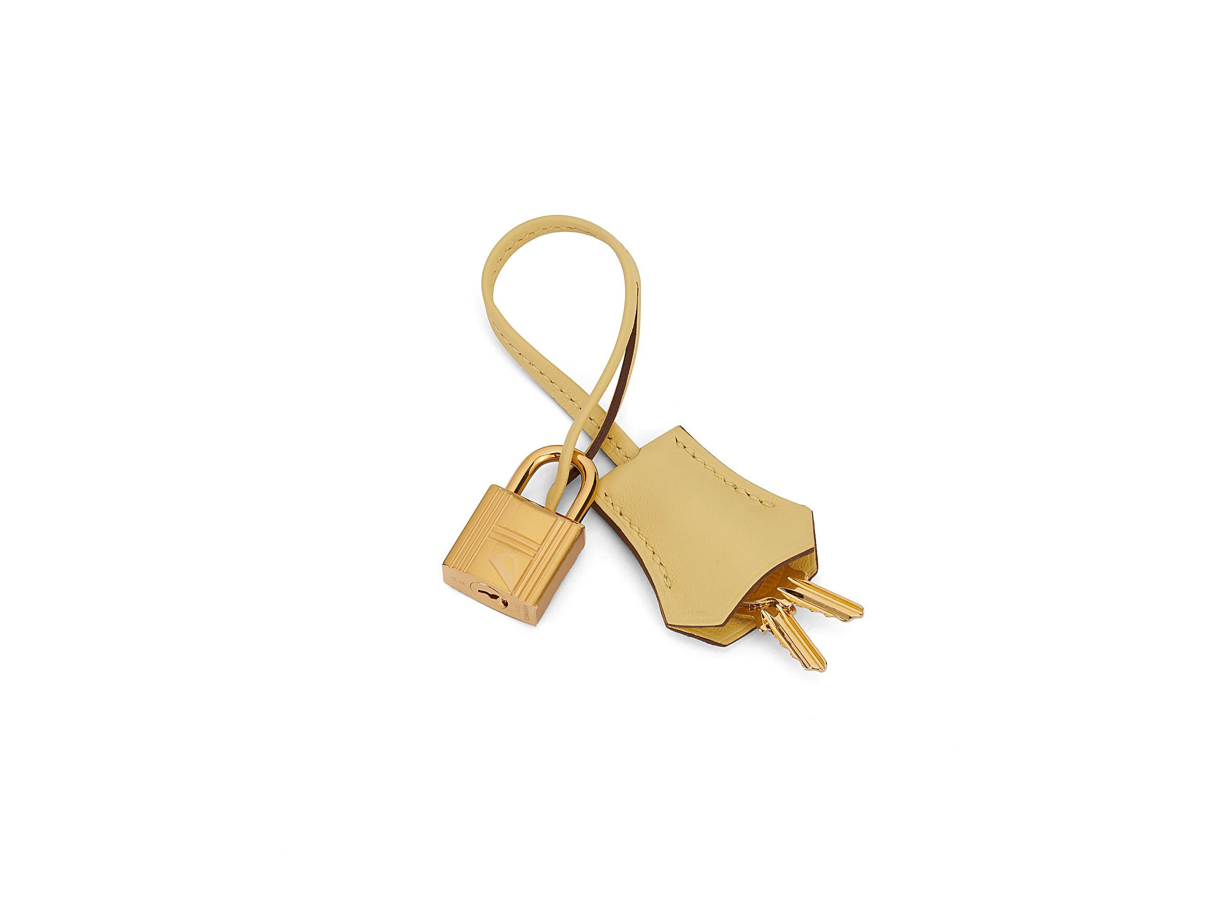 Hermès Kelly 25 Jaune Poussin Swift Gold Hardware For Sale 4