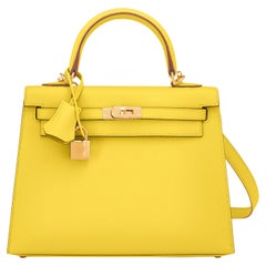 Hermès Kelly 25 Lime Epsom Sellier Shoulder Bag Gold Y Stamp:: 2020