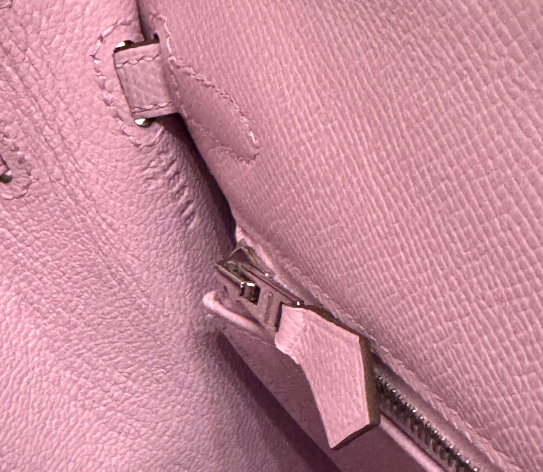 Hermes Kelly 25 Sellier Mauve Sylvester Pink Palladium Hardware  In Excellent Condition For Sale In Miami, FL