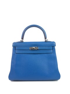 Hermes Kelly 25 Mykonos Blue Togo Palladium Hardware