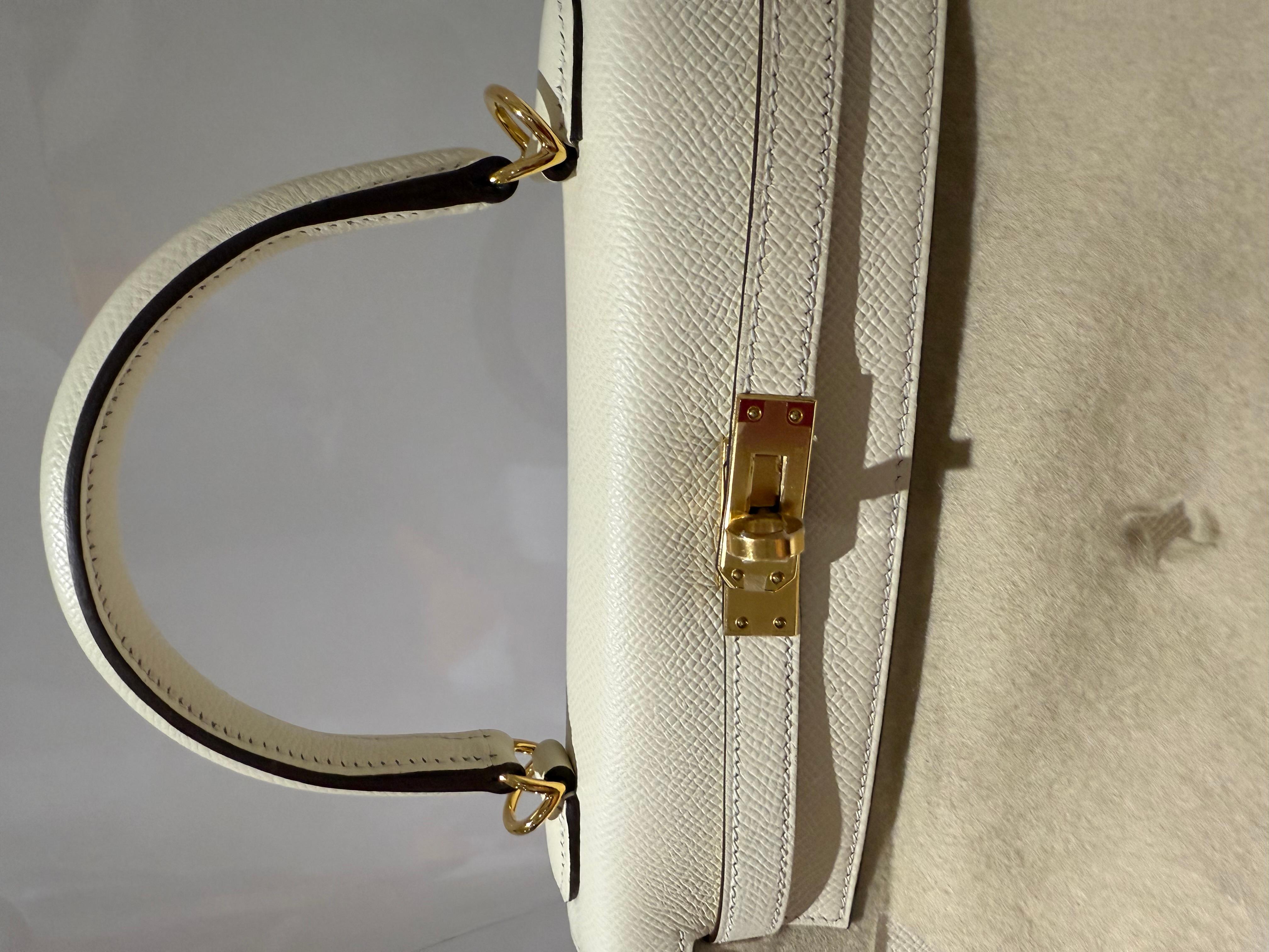 Brown Hermes Kelly 25 Nata with gold hardware bag For Sale