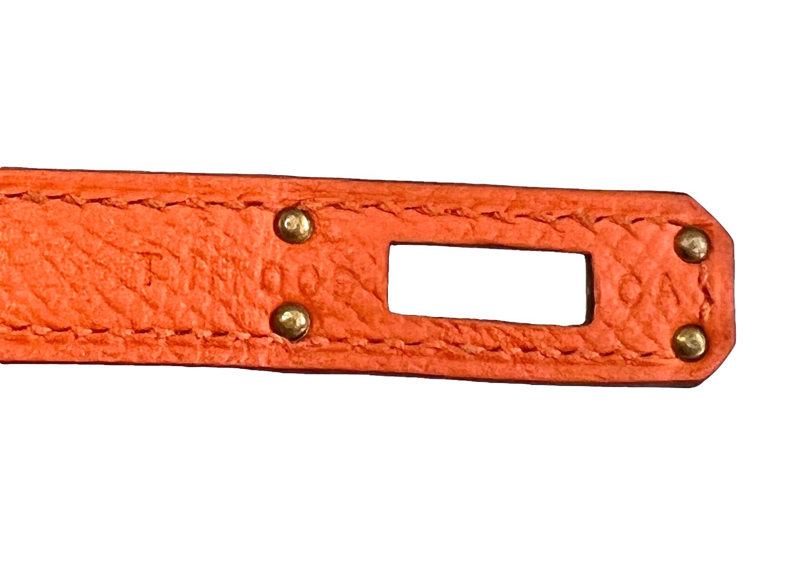 Hermes Kelly 25 Orange Sellier Epsom Leather Shoulder Bag Gold Hardware 2