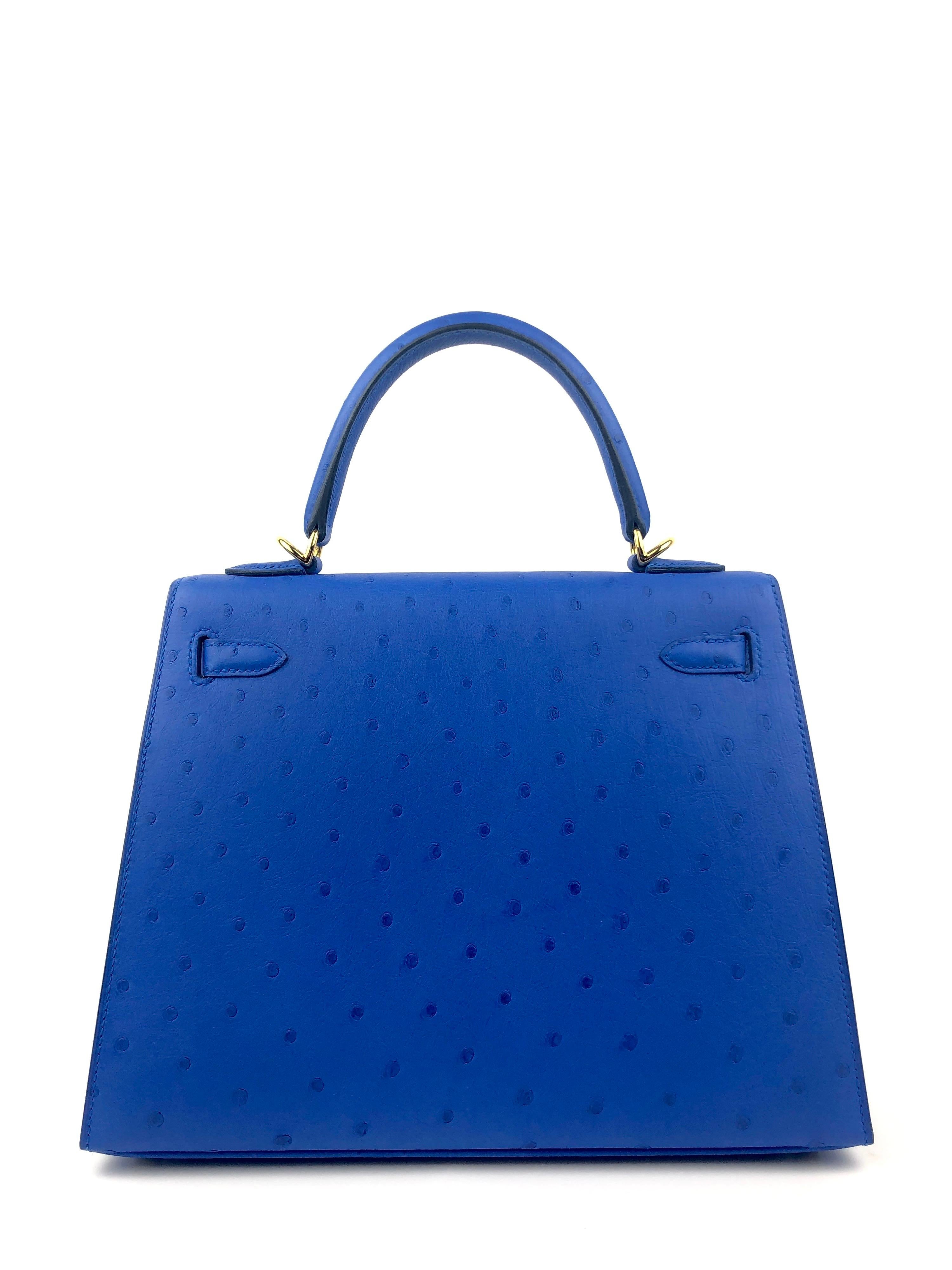 hermes kelly ostrich blue