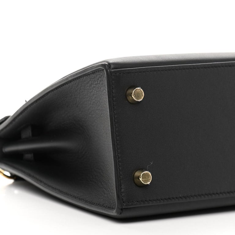 Hermes　Kelly Padded bag 25　Sellier　Black　Swift leather　Gold hardware