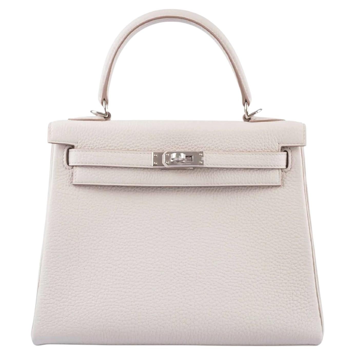 Hermès Kelly 25 Retourne Beton Togo Leather With Palladium Hardware For Sale