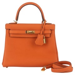 Hermès Kelly 25 Retournè Orange Togo